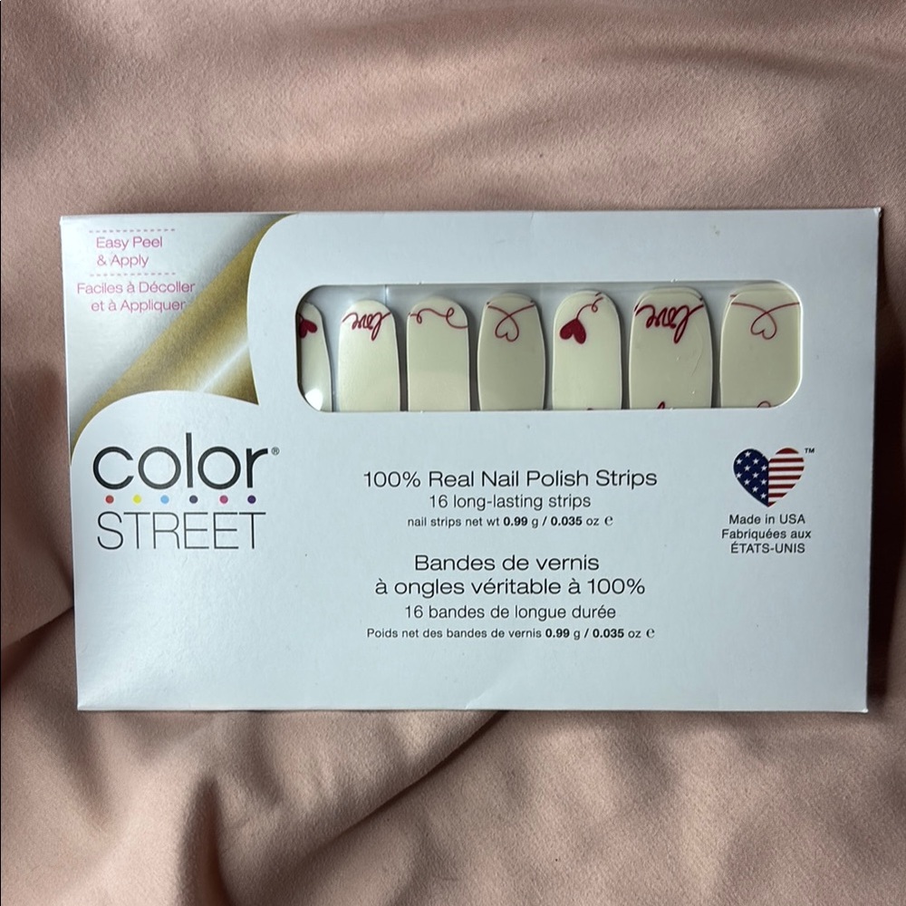 Color Street Press-On Nails in White and Red for Effortless Style